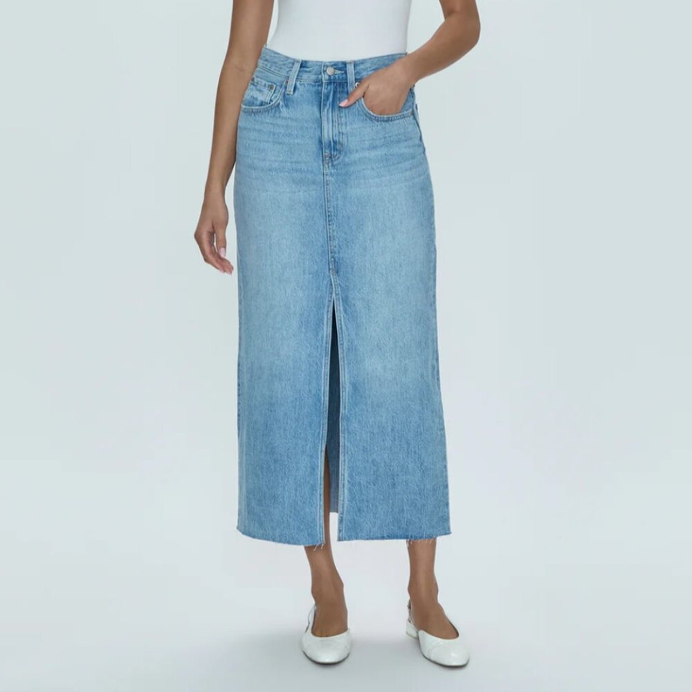 NWT Pistola Alice 100% Cotton Casual Stylish Denim Midi Skirt Brooklyn 32/12